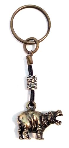 Ethnic Keyring - Hippo - Click Image to Close